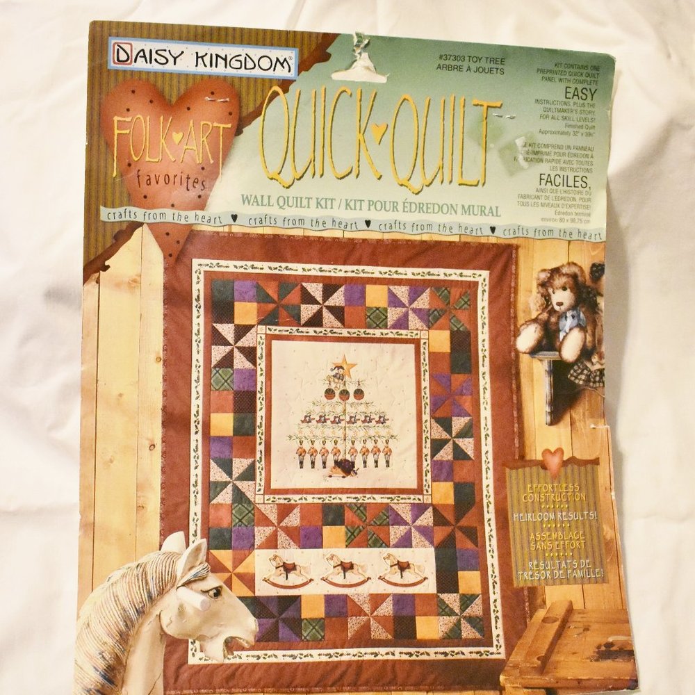 Daisy Kingdom Toy Tree Christmas Folk Art Quick Quilt Kit #37303 Fabric 36 x 45